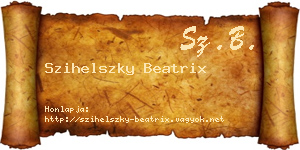 Szihelszky Beatrix névjegykártya